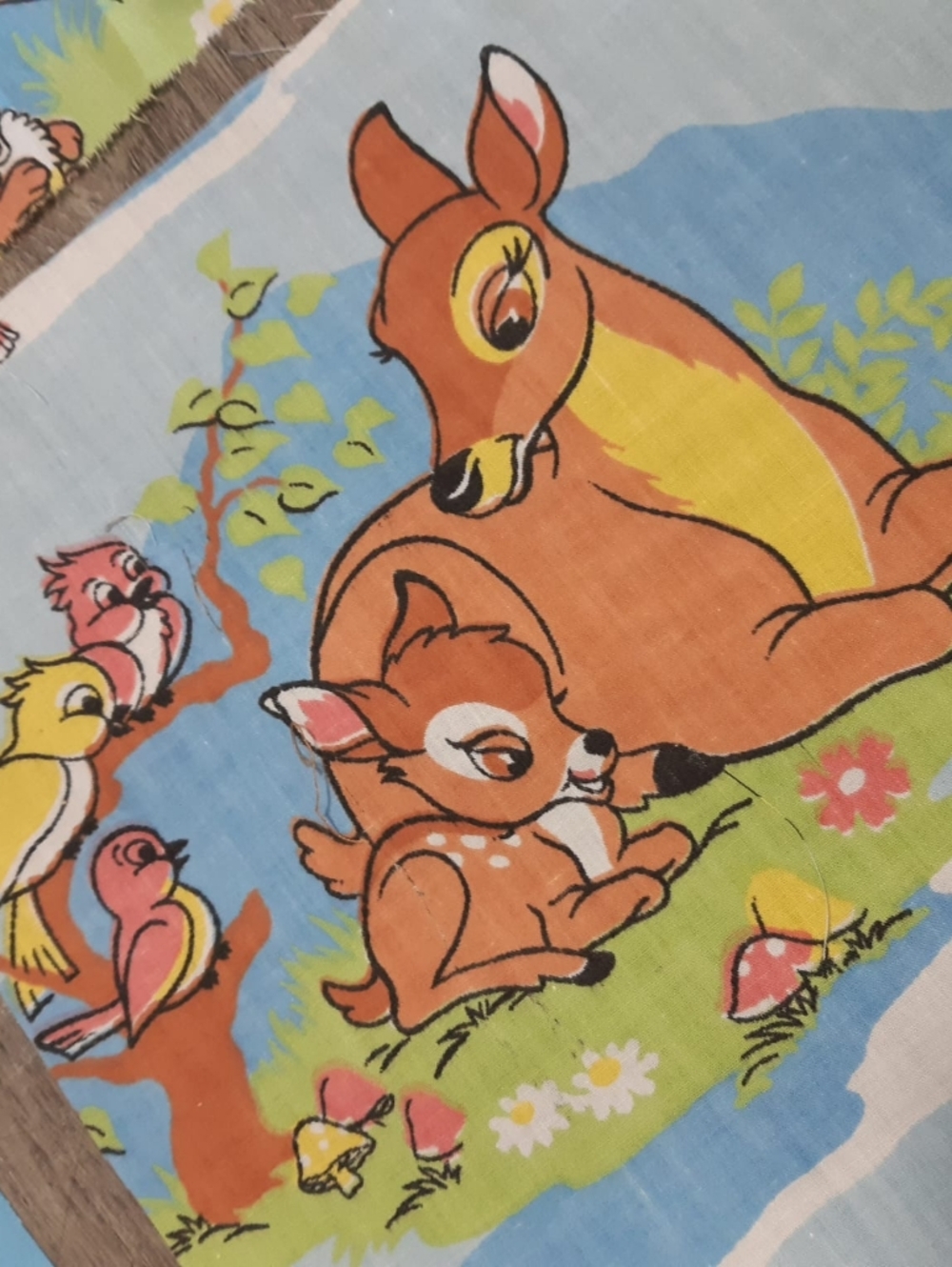 Vintage Bambi Deer Cartoon Fabric (8 coupons together)